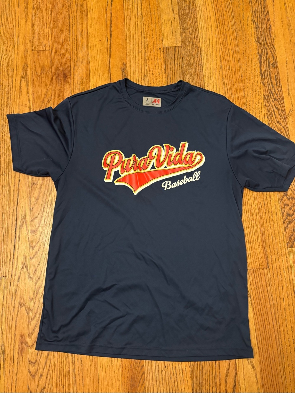 Pura Vida Baseball Dri-Fit T-Shirt Navy Top Men’s Size S Excellent Condition MLB